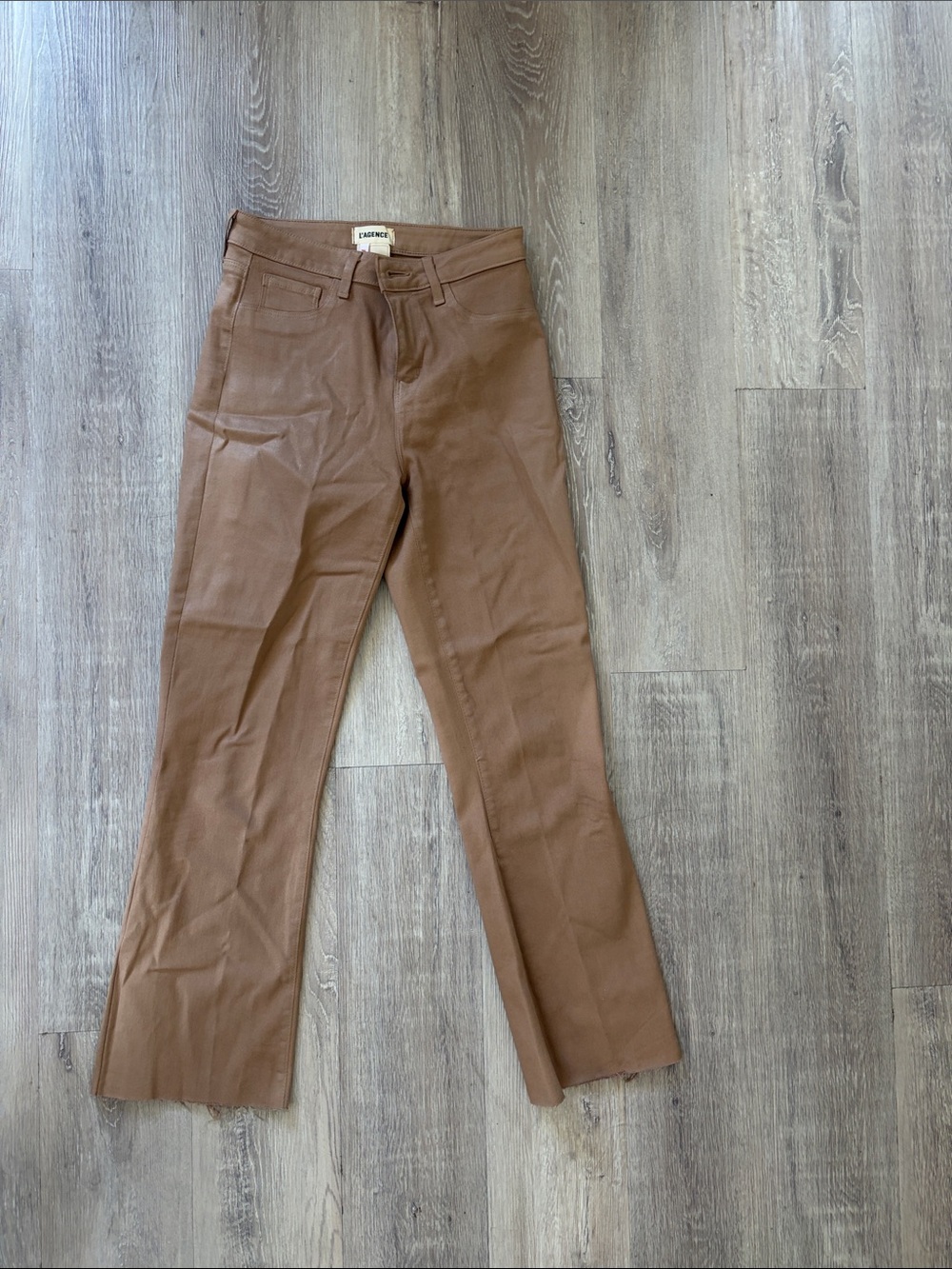 L'AGENCE Chestnut Brown Wide-Leg Jeans